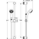 Porcher - ensemble barre de douche aqua s2 60 2jets chrom� r�f : d6040aa