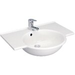 Porcher - lavabo - plan autoportant sapho 65x52cm en grs, avec trop - plein, blanc rf p164401