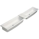 Porcher - lavabo sans plage de robinetterie auge lg : 95cm c�ramique blanc p310001