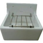 Porcher - poste d eau avec grille porte seau inox service lg : 46cm blanc s593901