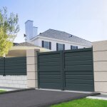 Portail battant brise - vue l 3500 x h 1880 mm - gris anthracite Portail battant brise - vue l 3500 x h 1880 mm - gris anthracite