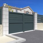 Portail battant mixte l 3000 x h 1781 mm - blanc Portail battant mixte l 3000 x h 1781 mm - blanc