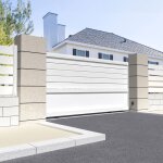 Portail coulissant mixte l 4000 x h 1906 mm - blanc