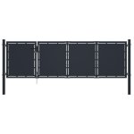 Portail de jardin acier 350 x 75 cm anthracite
