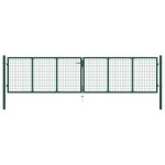 Portail en treillis de jardin acier 400 x 100 cm vert