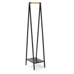 Portant  vtement 1 tagre en bambou et mtal linn blanc