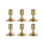 Porte - bougies dor�s pour bougies coniques, lot de 6, supports d�coratifs en m�tal pour bougies coniques, ...