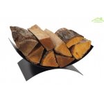 Porte b�ches demi - lune en acier noir 44x28x17cm - noir - noir - -