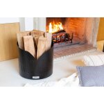 Porte bûche rond essentiel avec roulettes noir Porte bûche rond essentiel avec roulettes noir