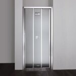 Porte coulissante pour douche en niche star de 90 cm avec 3 parois en verre transparent
