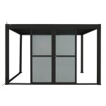 Portes coulissantes pour pergola evora long 4 m polycarbonate graphite - hesp�ride