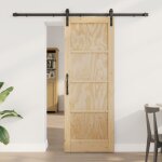 Porte coulissante vidaxl avec ensemble de quincaillerie 73. 5x198. 5 cm bois massif en pin, porte intrieure ...