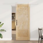 Porte coulissante vidaxl avec ensemble de quincaillerie 78x202 cm en bois massif de pin, porte intrieure ...