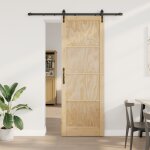 Porte coulissante vidaxl avec kit matriel 83x232 cm bois massif pin, porte intrieure vidaxl 'orkdal'83x232x4 ...