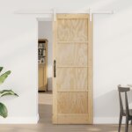 Porte coulissante vidaxl avec kit de quincaillerie 73, 5x198, 5 cm bois en pin solide, porte intrieure ...