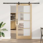 Porte coulissante vidaxl avec kit de quincaillerie 93x211 cm bois massif de pin, porte int�rieure vidaxl ...