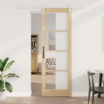 Porte coulissante vidaxl avec kit de quincaillerie 'orkdal'bois massif & verre, porte intrieure vidaxl ...