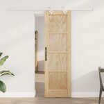 Porte coulissante vidaxl avec matriel 61x198. 5 cm en bois massif de pin, porte intrieure vidaxl  orkdal  ...