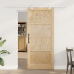 Porte coulissante vidaxl avec matriel 86x198, 5 cm en bois massif de pin, porte intrieure vidaxl 'orkdal'86x ...