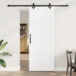 Porte coulissante vidaxl avec quincaillerie blanche 83x211 cm en bois de pin massif, porte intrieure ...