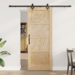 Porte coulissante vidaxl avec set de matriel 78x202 cm en bois massif de pin, porte intrieure vidaxl ...