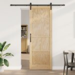 Porte coulissante vidaxl avec set de matriel 83x232 cm bois massif en pin, porte intrieure vidaxl 'orkdal'83 ...