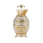 Porte - cure - dents vintage (or et blanc), distributeur automatique de cure - dents pour bar a cocktails, ...