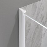 Portes de douche en angle 80x80x190 cm - motifs carrs - profils blanc - white cube