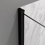 Portes de douche en angle 80x80x190 cm - motifs carrs - profils noir mat - black cube