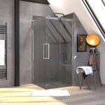 Porte de douche carree - rolling chromed square 90x90