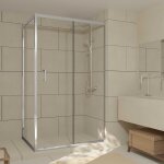 Porte de douche coulissante et retour 120x80x200cm - profils chrome - verre tremp 6mm