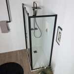 Porte de douche niche de 120 cm avec paroi fixe de 80 cm h: 190 cm avec porte coulissante city