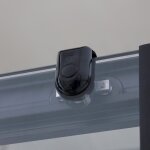 Porte de douche niche 120cm + paroi fixe 70cm noir mat city