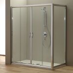 Porte de douche en niche modele giada avec porte fixe 160x80 cm verre transparent