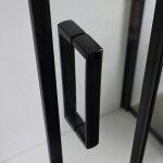 Porte de douche niche noir mat avec 1 porte fixe et 1 porte coulissante de 100 cm + paroi fixe l: 80 ...