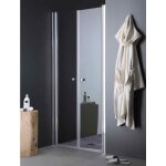 Porte de douche ouverture a saloon pour niche de 80 cm