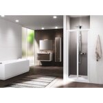 Porte de douche pliante - profil blanc - verre transparent - riviera 2. 0 s 84 - 90cm novellini