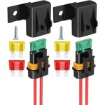Porte fusibles en ligne, 2pack ip67 faisceaux cblage etanches de calibre 12awg atc / ato 20a / 30a / ...