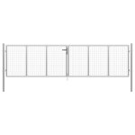 Porte de jardin acier galvanis 415x175 cm argent