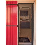 Porte moustiquaire gris avec enrouleur 140 x 225 cm