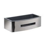Porte objets pour cabine de douche en acier chrome avec insert noir peonia