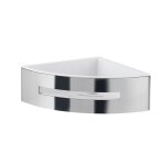 Porte - objets de douche d'angle acier chrome interieur blanc peonia