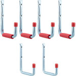 Porte - outils, lot de 6, 2 tailles, jusqu'� 17, 5 kg, crochet mural, garage, cave, acier, mousse, argent� ...