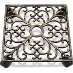 Porte - plantes a roulettes carr� en fonte helloshop26 13 0002225 2