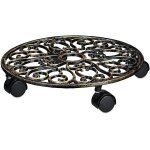 Porte - plantes a roulettes rond en fonte helloshop26 13 0002225