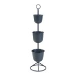 Porte - plantes style intemportel support 110 x 28 cm 3 cache - pots noir helloshop26 03 0010318