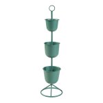 Porte - plantes style intemportel support 110 x 28 cm 3 cache - pots vert helloshop26 03 0010319