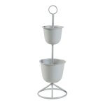 Porte - plantes style intemportel support 77 x 26 cm 2 cache - pots beige helloshop26 03 0010325