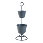 Porte - plantes style intemportel support 77 x 26 cm 2 cache - pots noir helloshop26 03 0010328