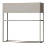 Porte - plantes style intemportel support sur�lev� avec etag�re 80 x 80 x 25 cm gris clair helloshop26 ...